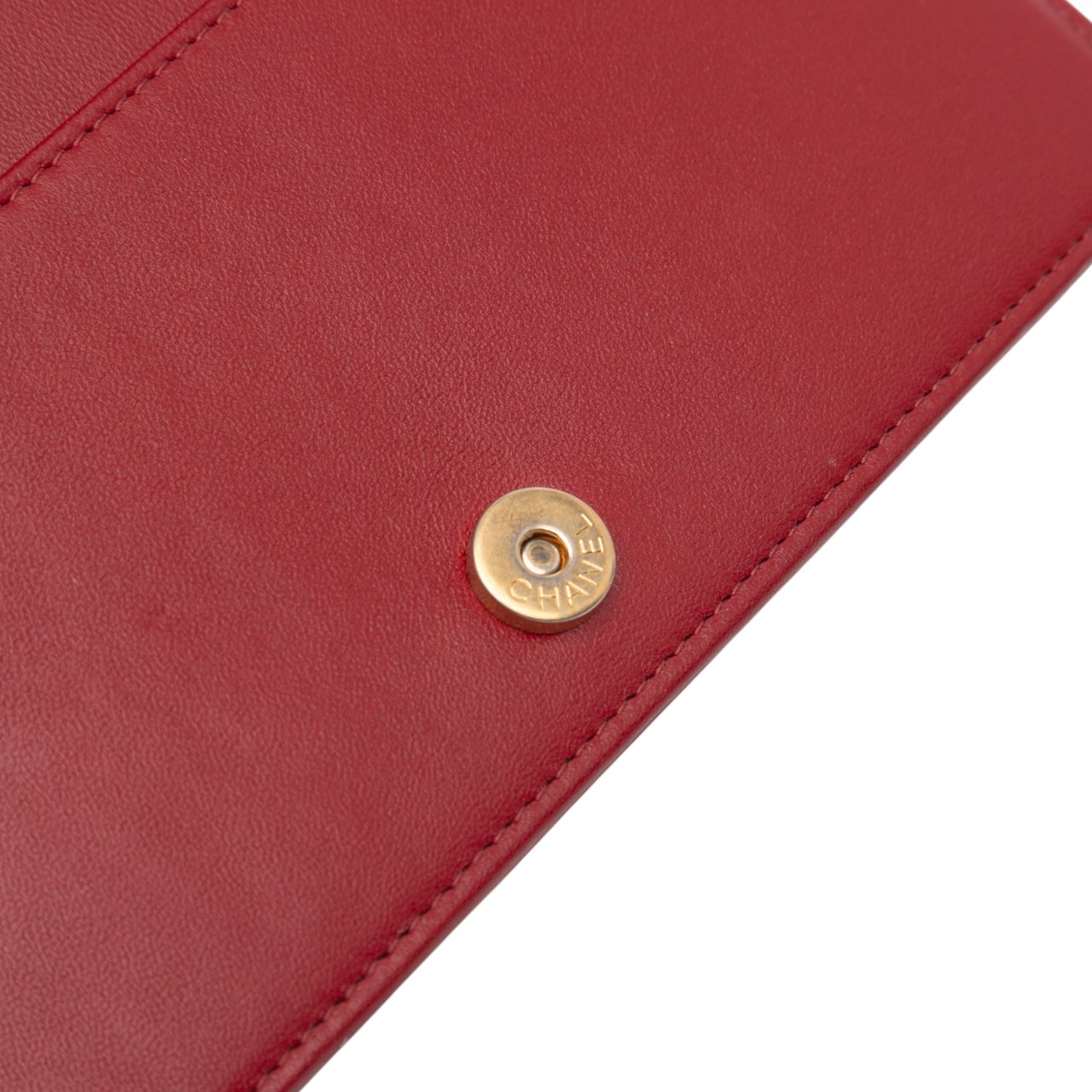 Chanel CC Quilted Velvet Wallet on Chain Rood