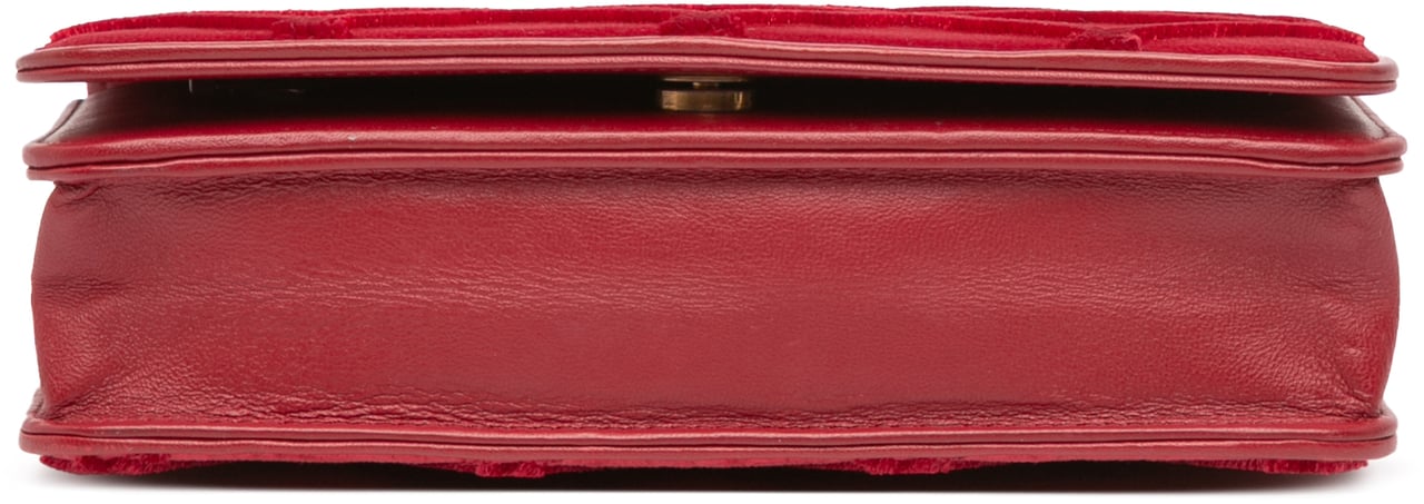 Chanel CC Quilted Velvet Wallet on Chain Rood