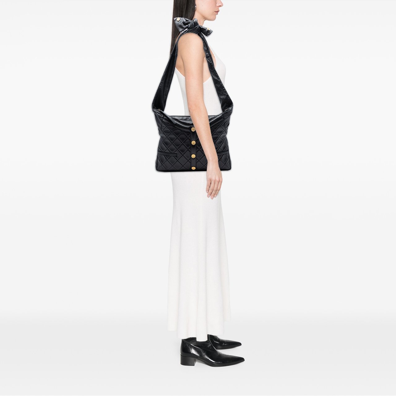 Chanel Quilted Lambskin Girl Shoulder Bag Zwart