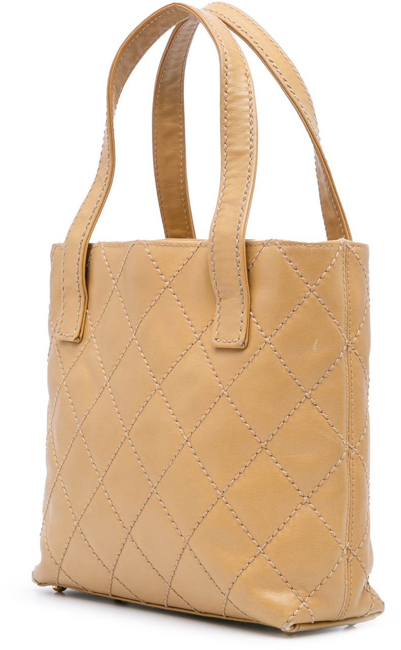 Chanel CC Wild Stitch Calfskin Handbag Bruin