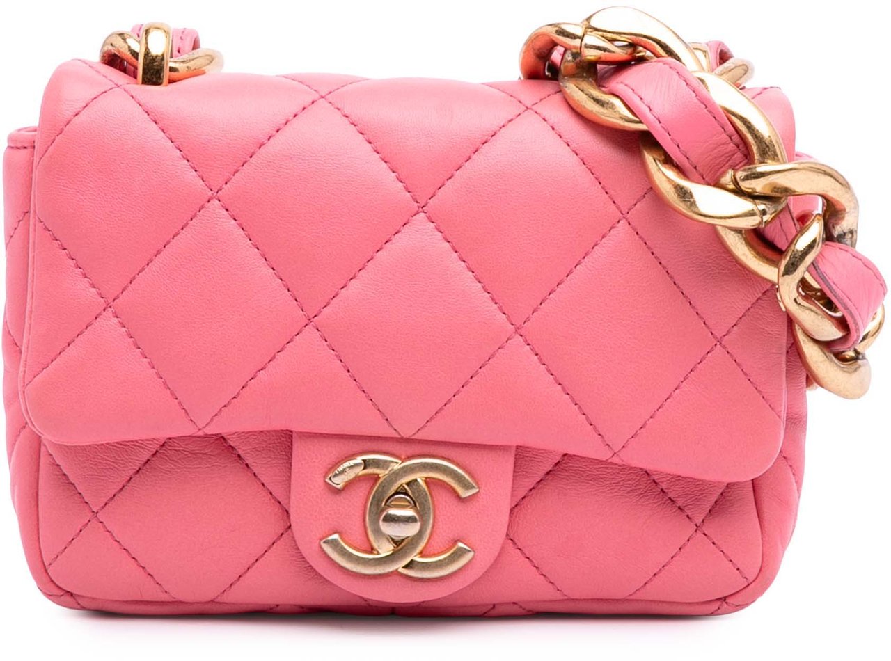 Chanel Mini Quilted Lambskin Funky Town Flap Roze
