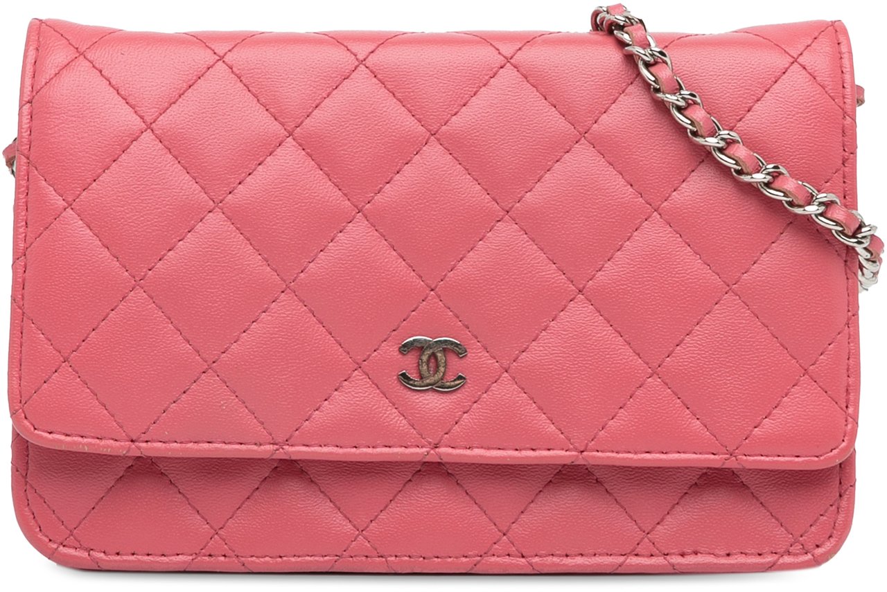 Chanel Classic Lambskin Wallet on Chain Roze