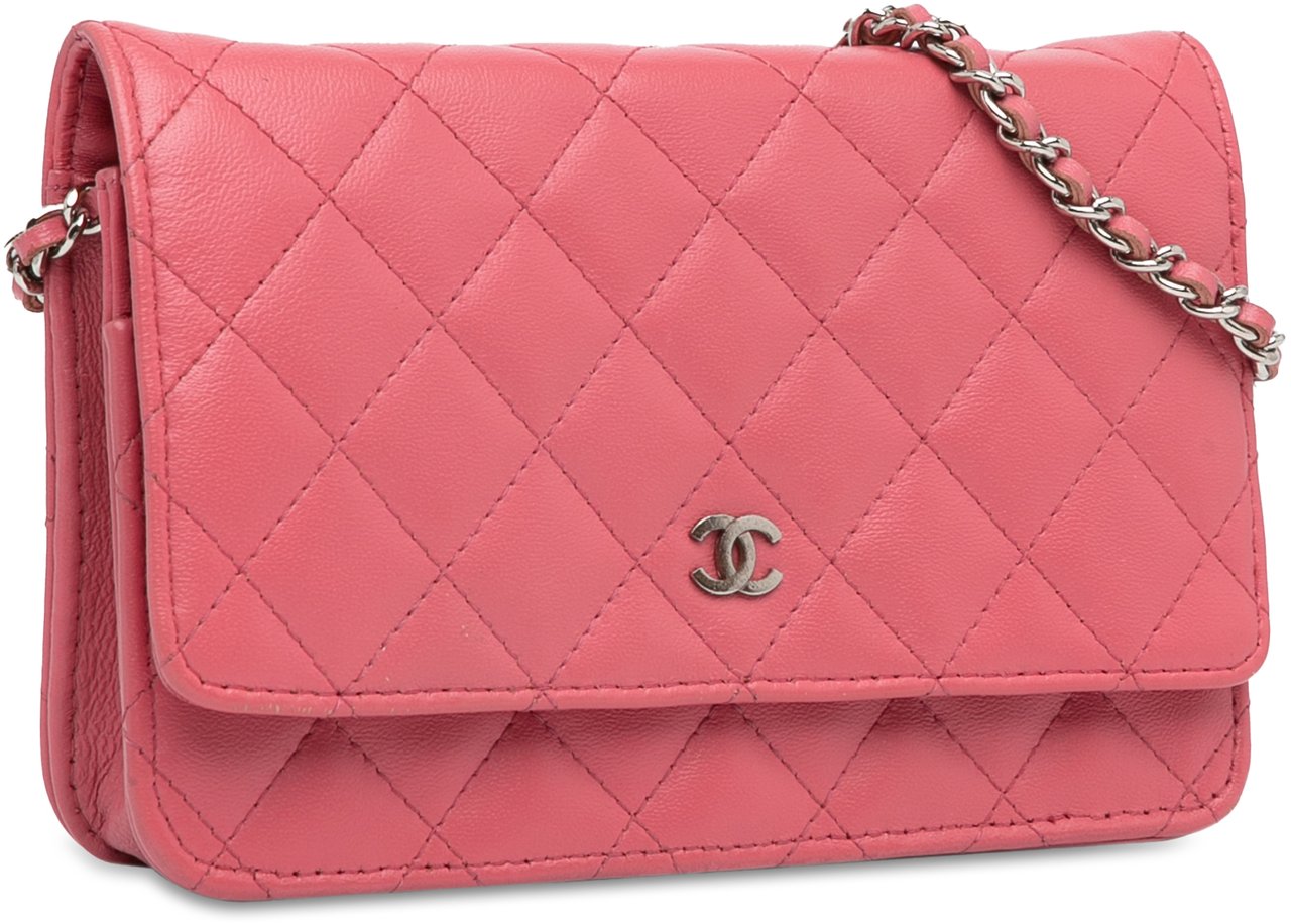 Chanel Classic Lambskin Wallet on Chain Roze