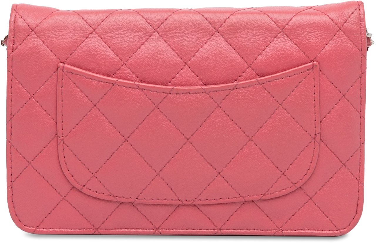 Chanel Classic Lambskin Wallet on Chain Roze