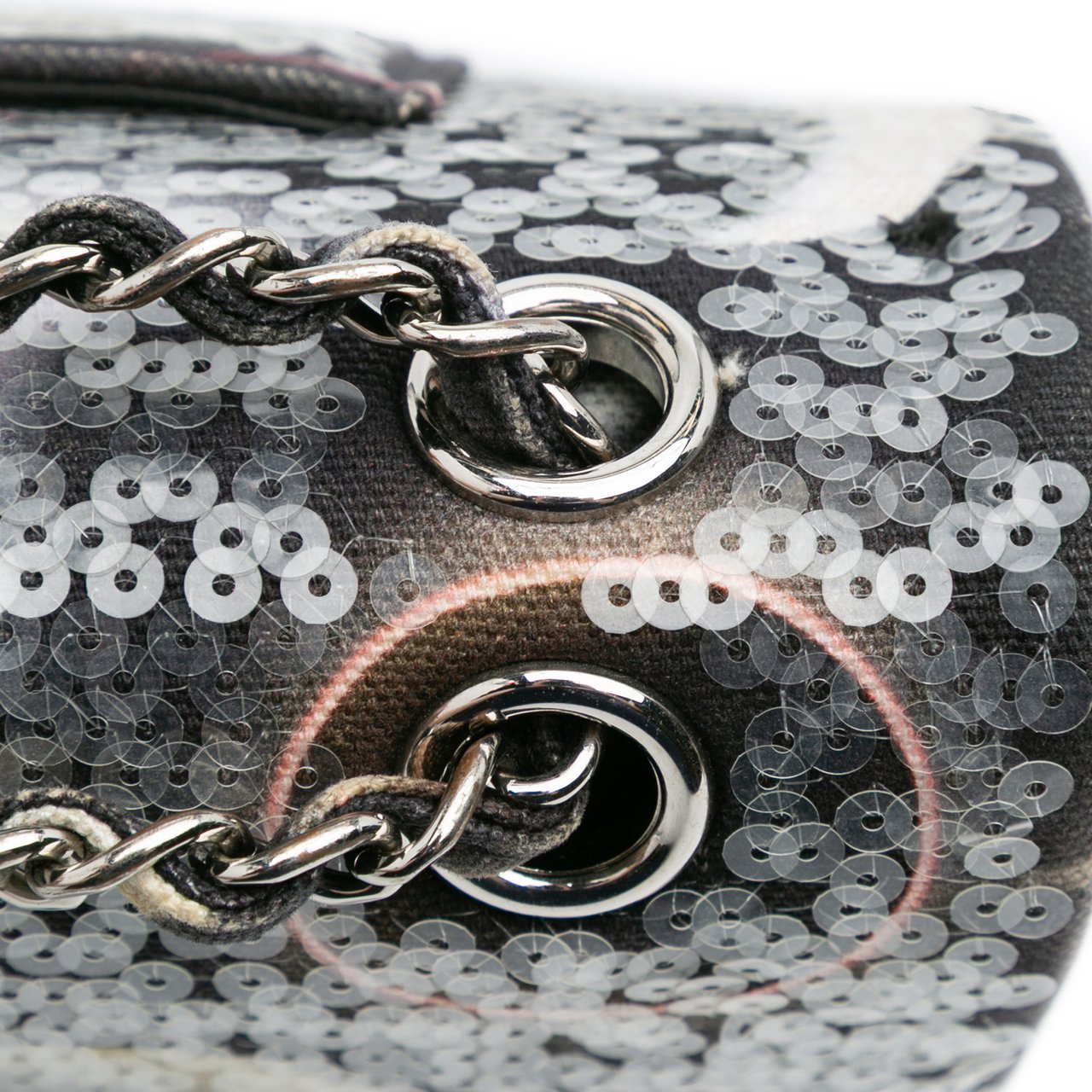 Chanel Medium Classic Canvas Sequin Moon Double Flap Zwart