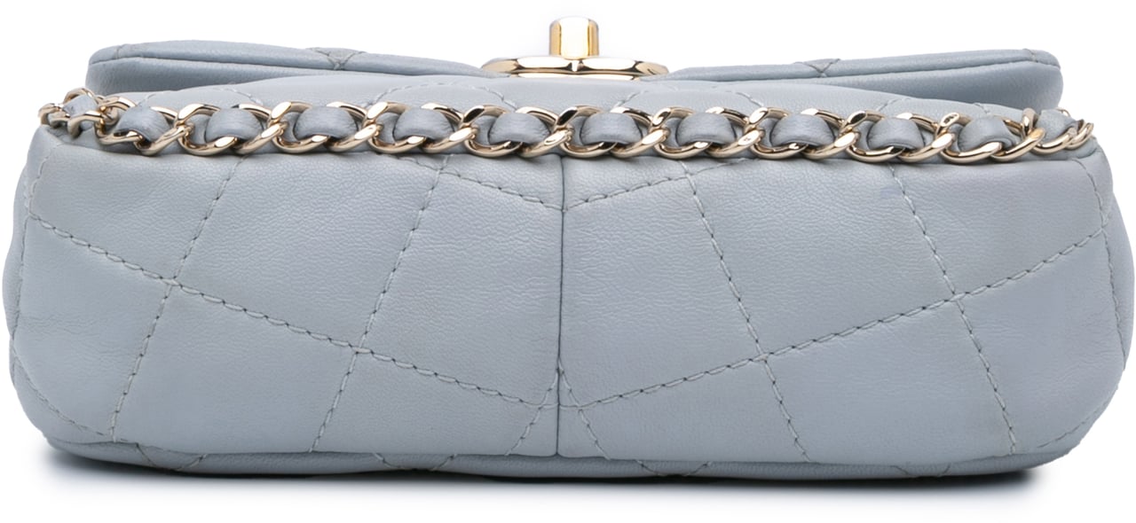 Chanel Mini Calfskin Chain Around Flap Grijs