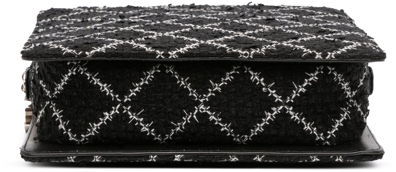 Chanel Tweed and Resin Zipped Chain Shopping Bag Zwart