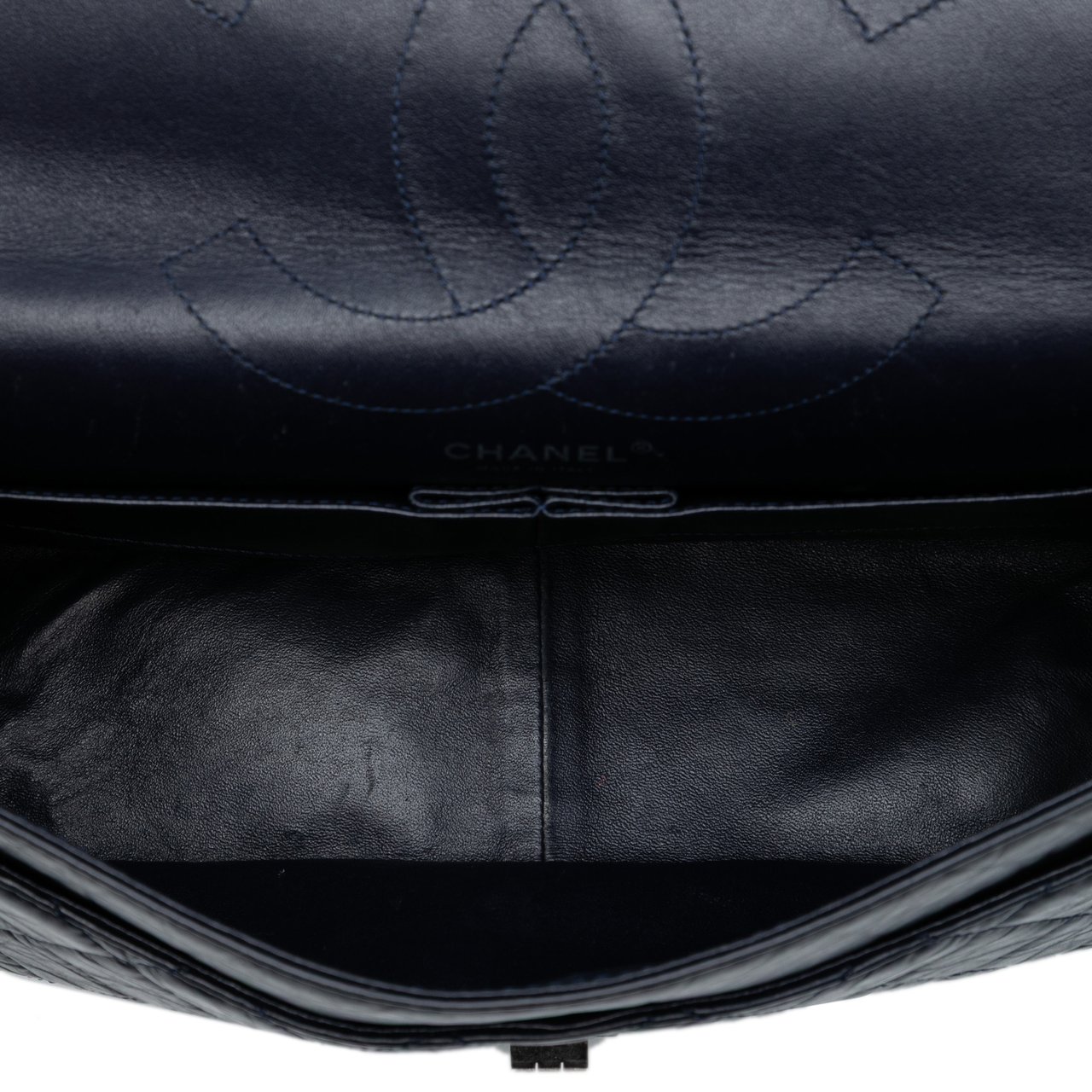 Chanel Aged Calfskin Reissue 2.55 Double Flap 227 Blauw