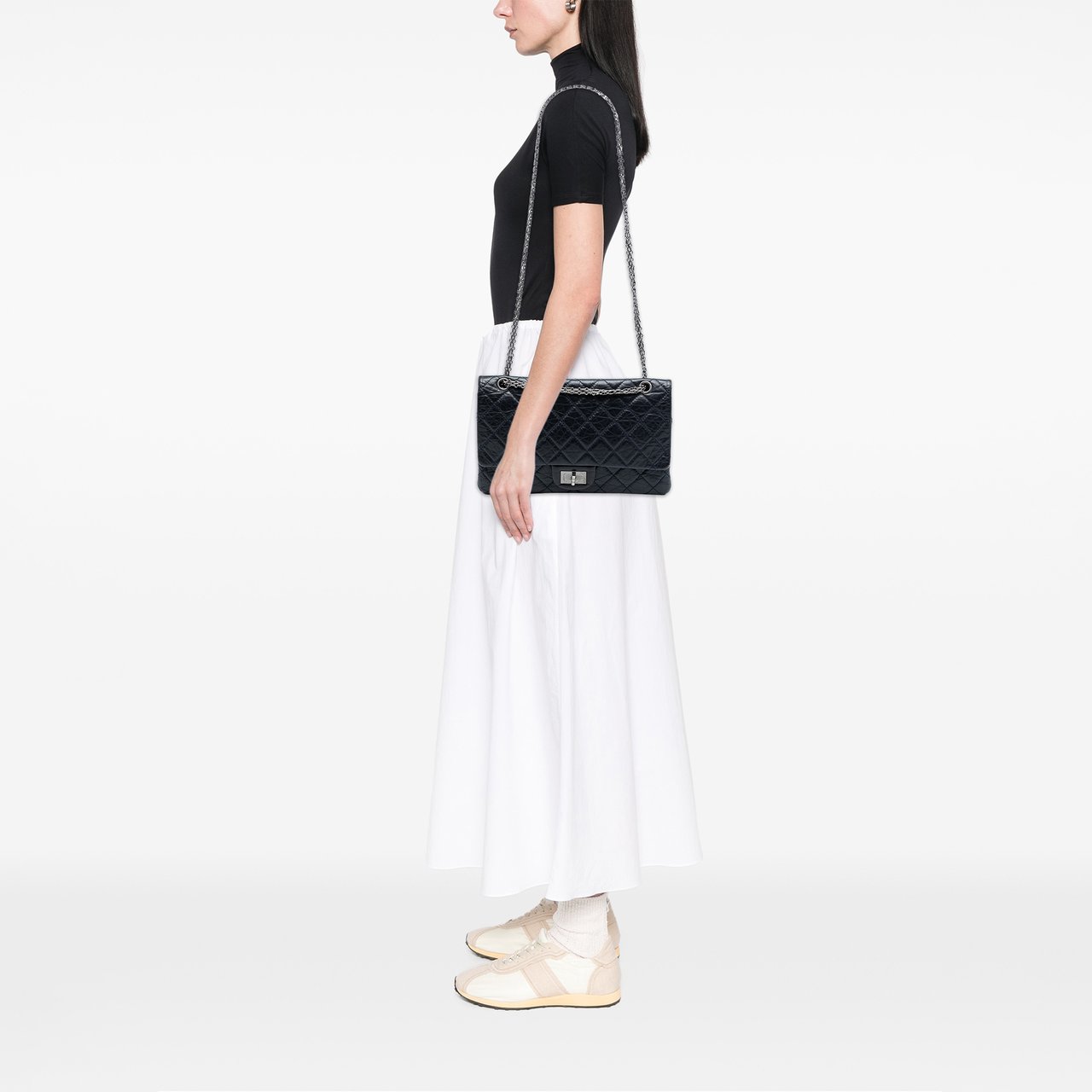 Chanel Aged Calfskin Reissue 2.55 Double Flap 227 Blauw