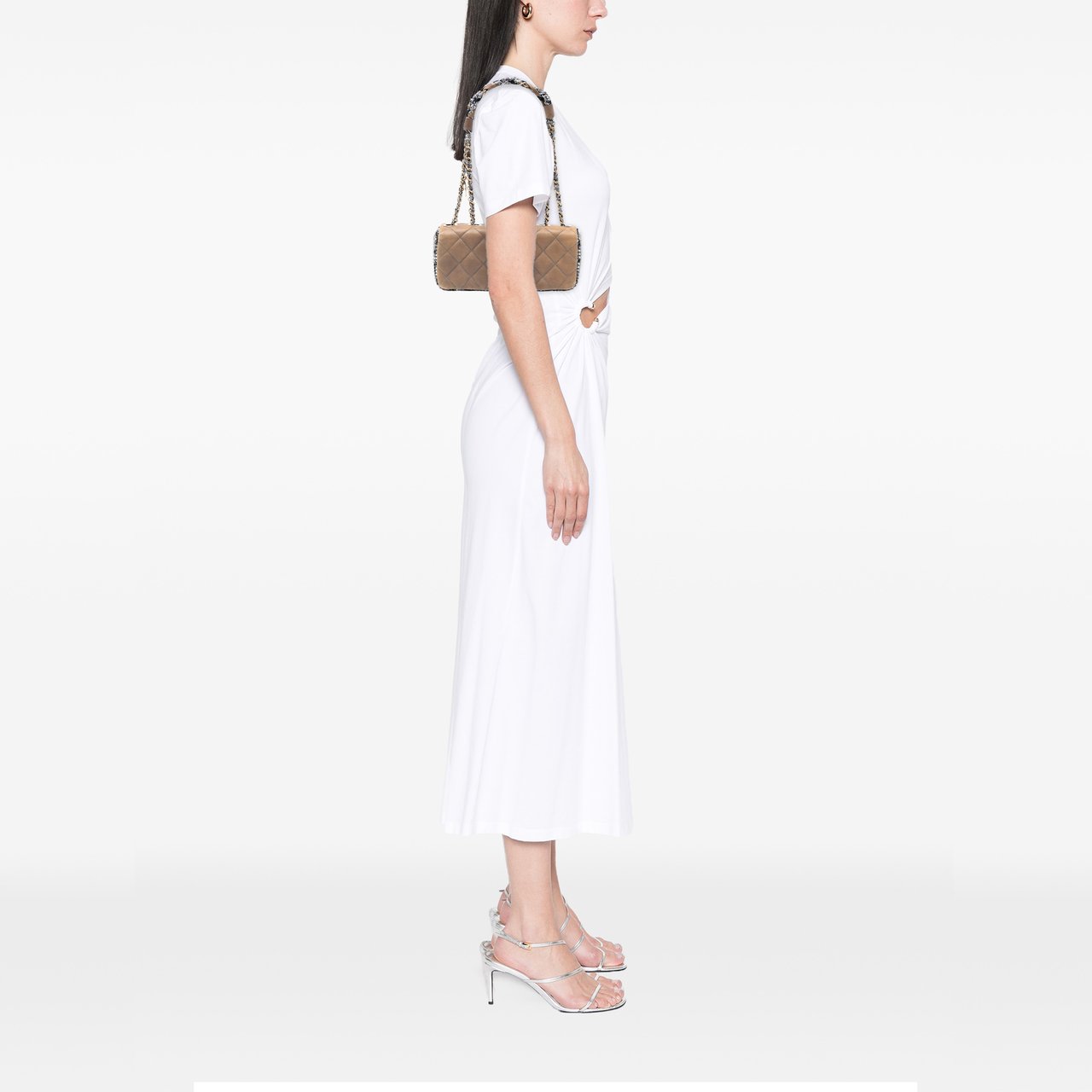 Chanel Small Quilted Lambskin and Tweed Chain Flap Bruin