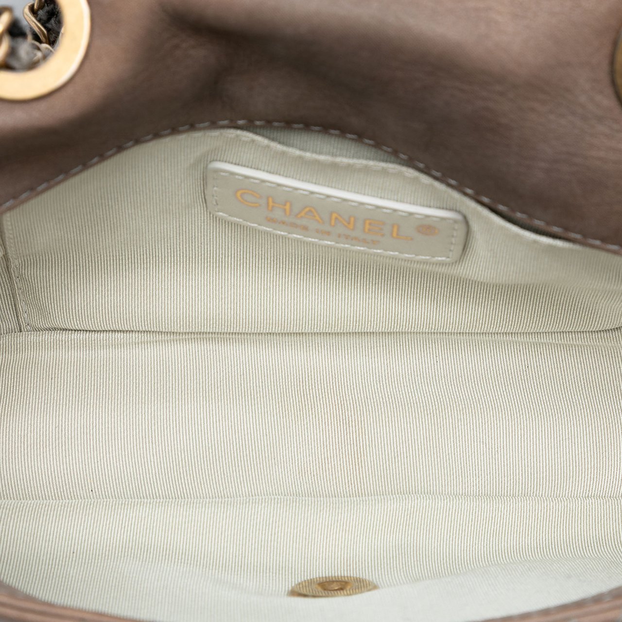 Chanel Small Quilted Lambskin and Tweed Chain Flap Bruin