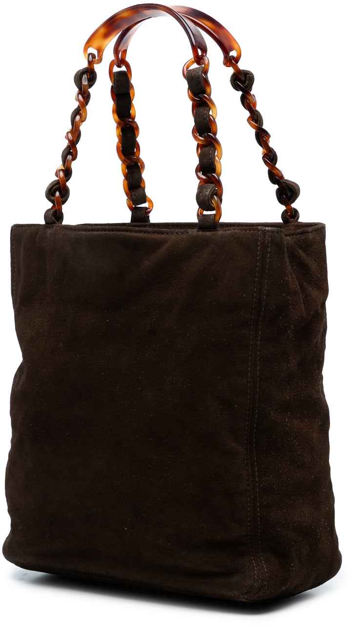 Chanel CC Suede Tote Bruin