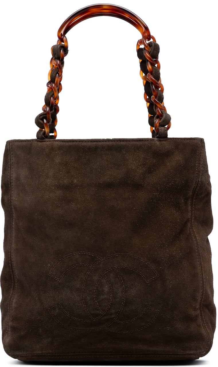 Chanel CC Suede Tote Bruin