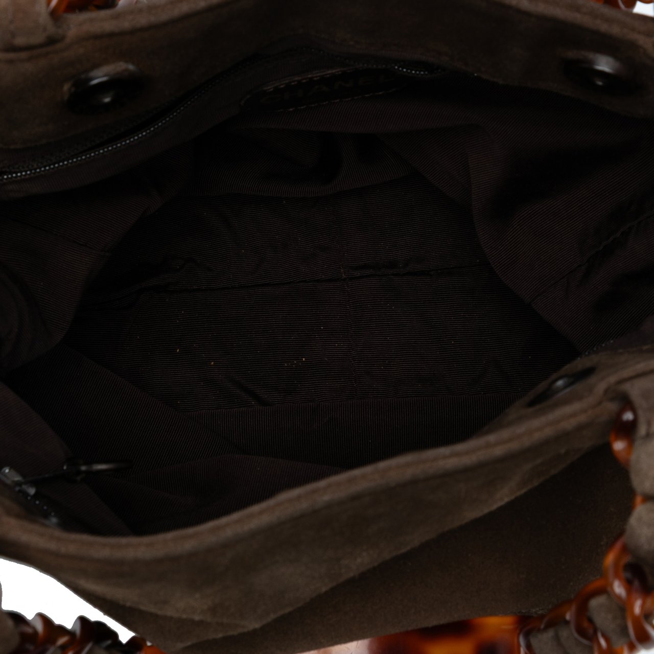 Chanel CC Suede Tote Bruin