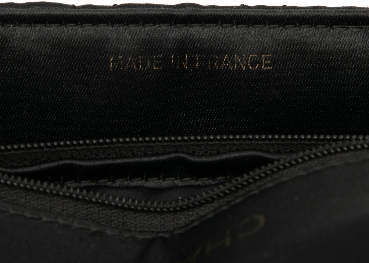 Chanel Mini Square Classic Satin Single Flap Zwart