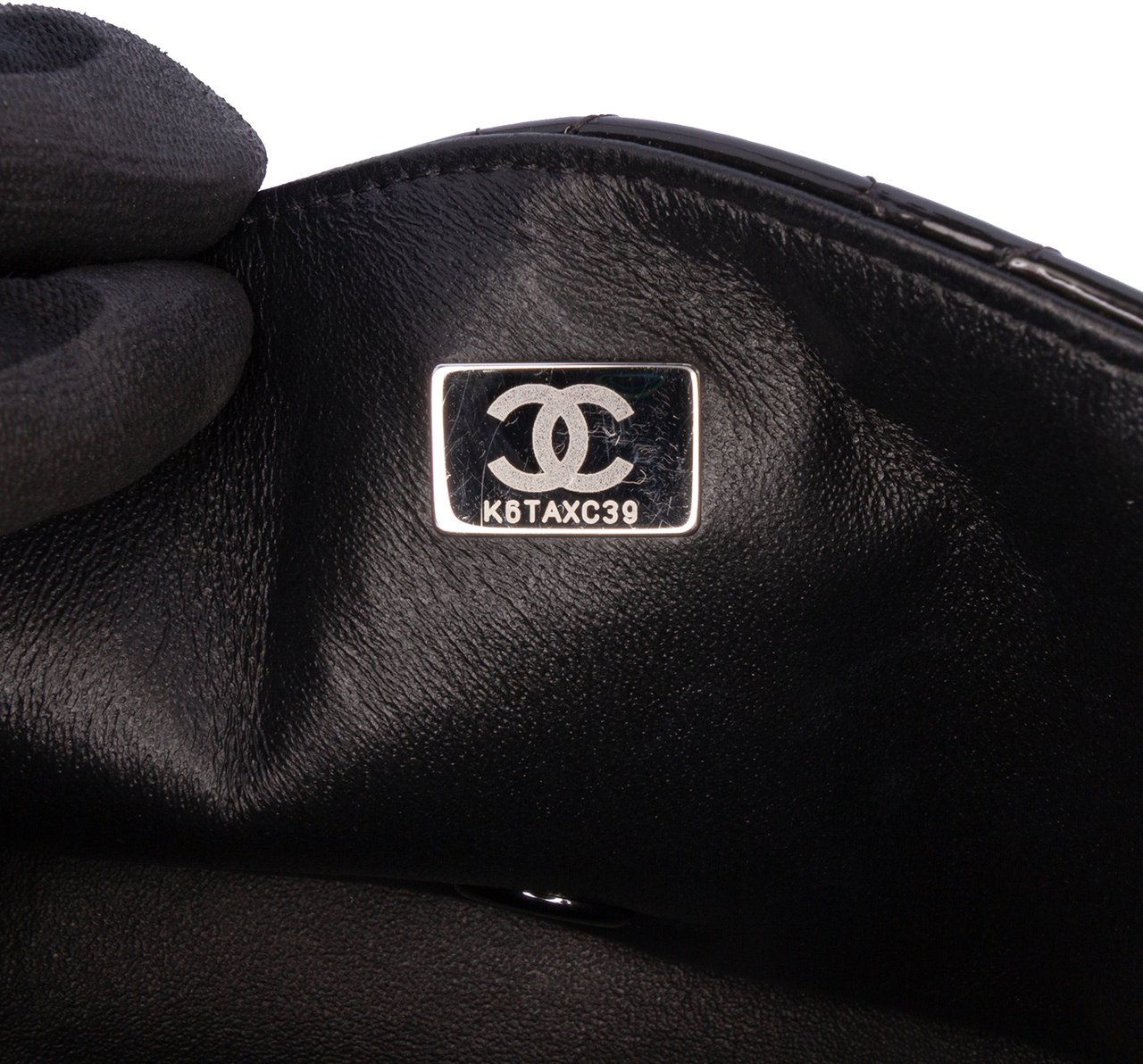 Chanel Mini Square Classic Patent So Black Single Flap Zwart
