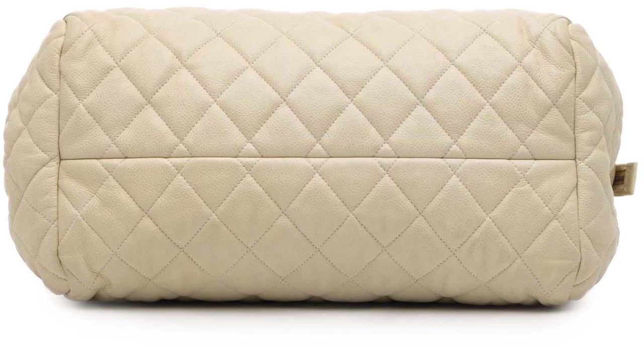 Chanel Quilted Caviar Coco Cocoon Bowler Bag Wit