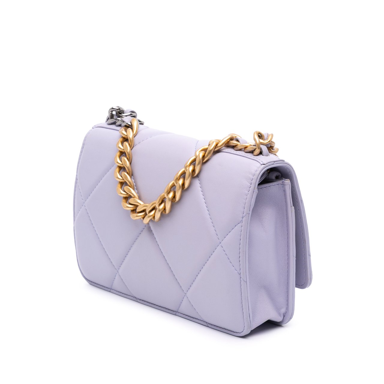 Chanel Quilted Lambskin 19 Wallet on Chain Paars