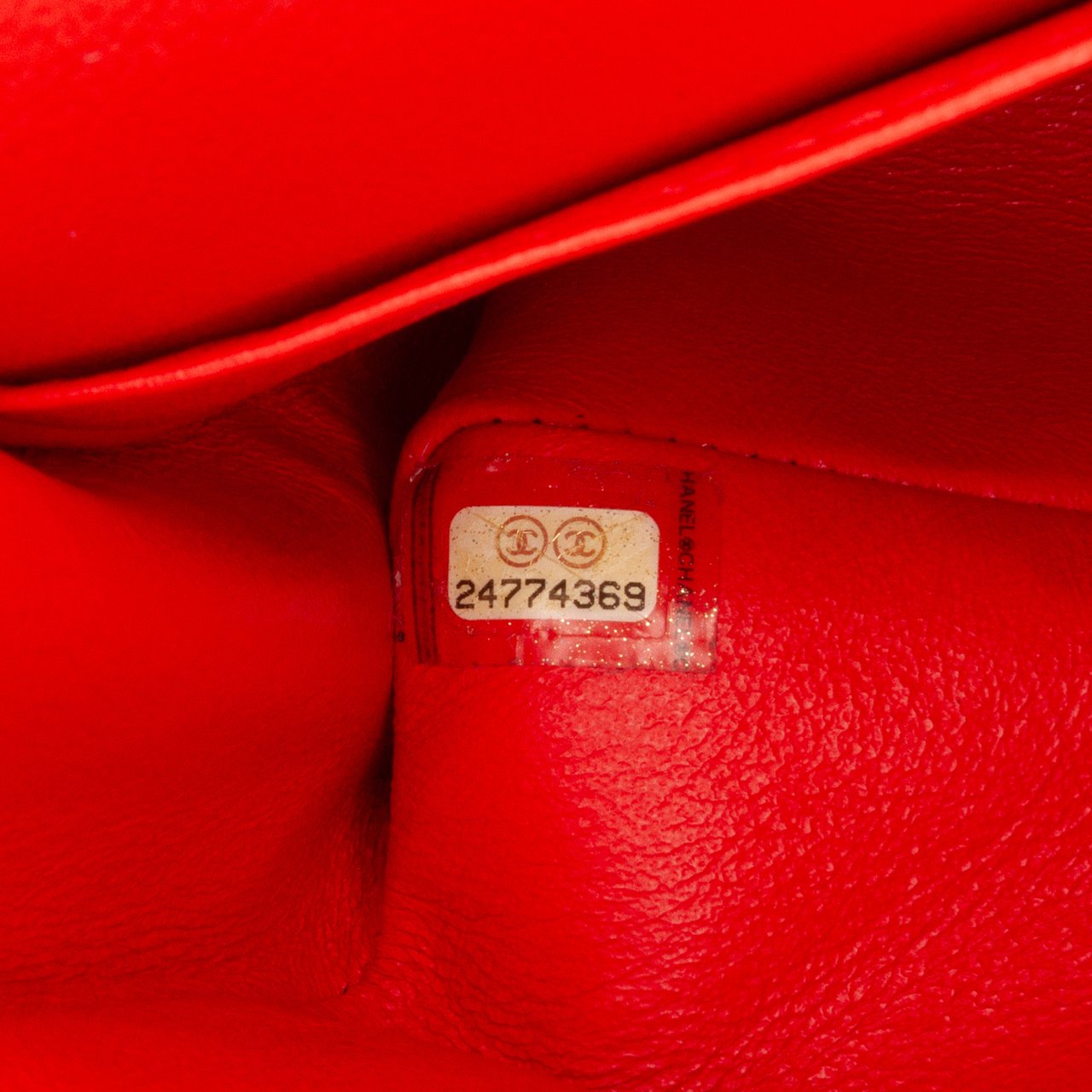 Chanel Small Classic Chevron Lambskin Double Flap Oranje