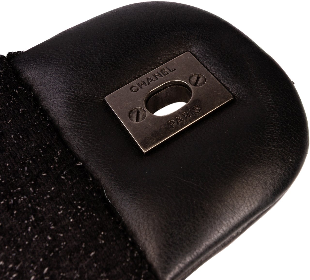 Chanel Jumbo Patchwork Tweed Flap Zwart