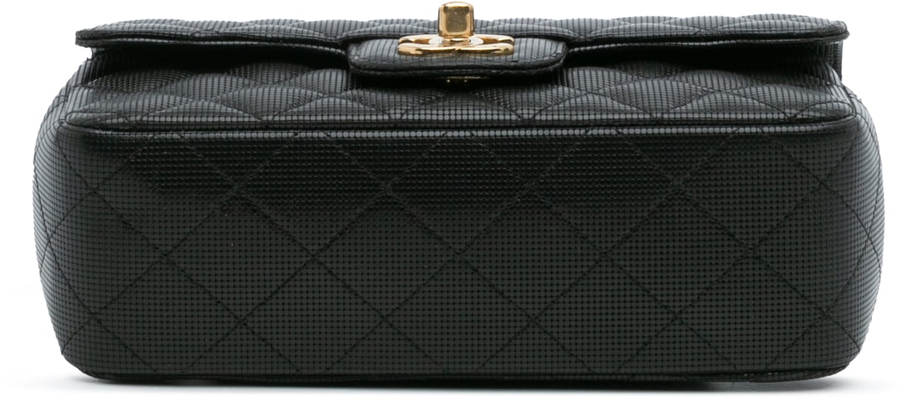 Chanel Mini Rectangular Classic Calfskin Pixel Effect Single Flap Zwart