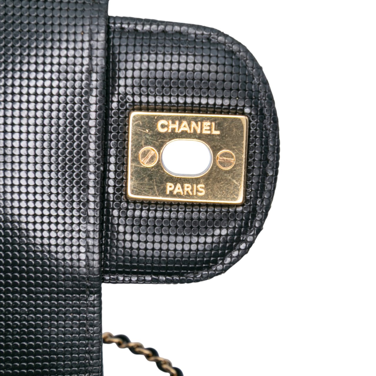 Chanel Mini Rectangular Classic Calfskin Pixel Effect Single Flap Zwart