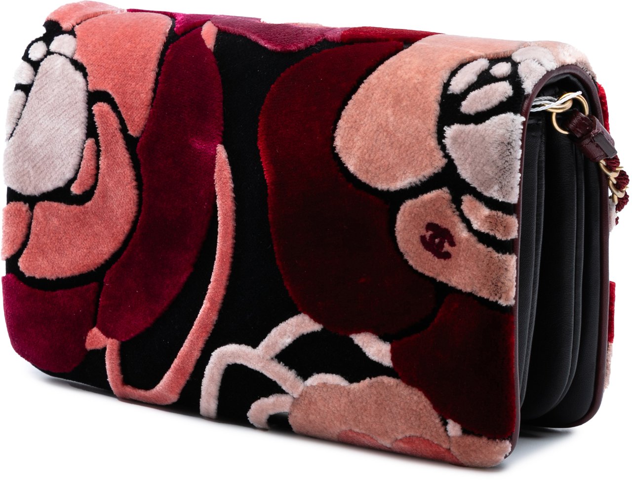 Chanel Paris Cosmopolite Velvet Camellia Flap Rood