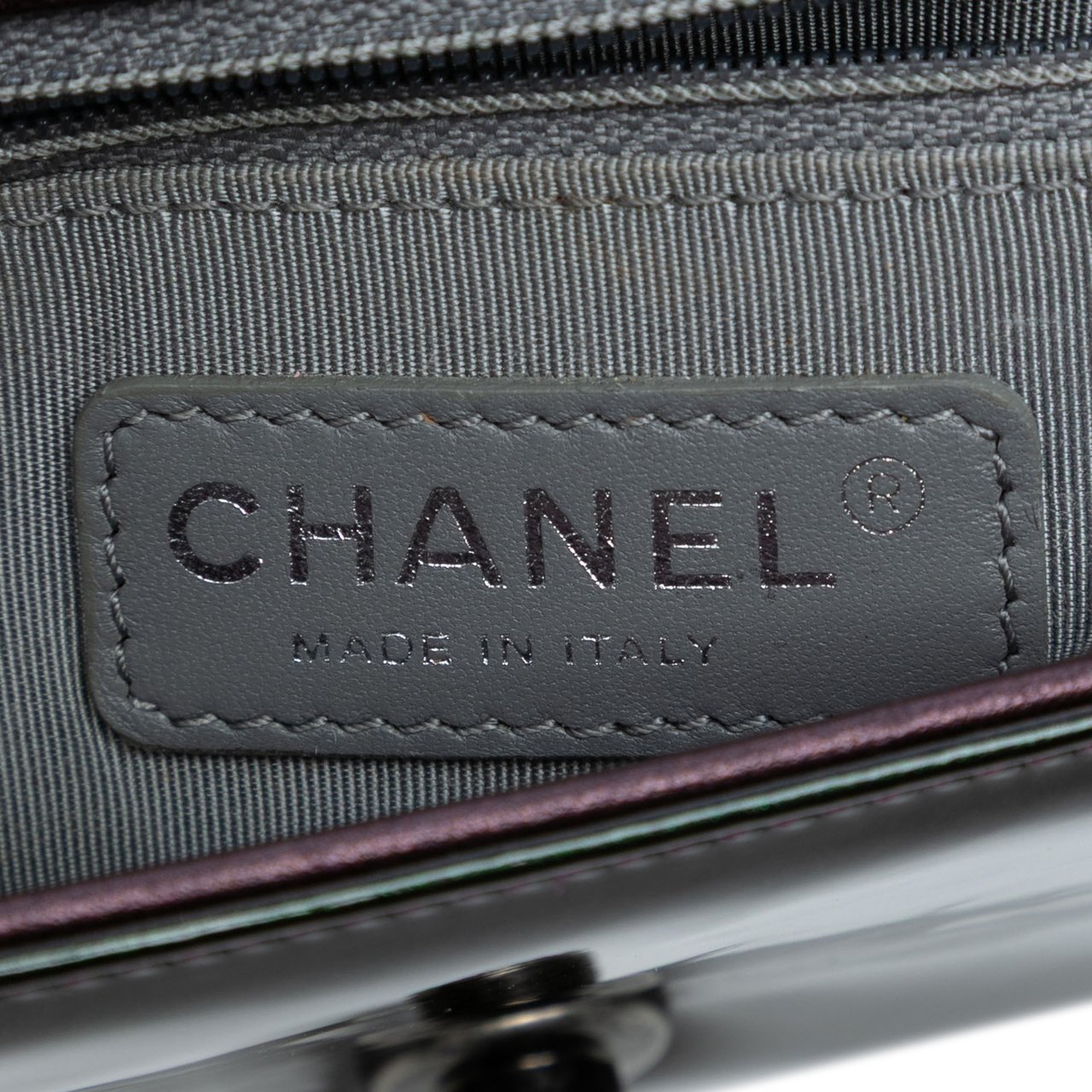 Chanel Small Patent Coco Boy Flap Paars