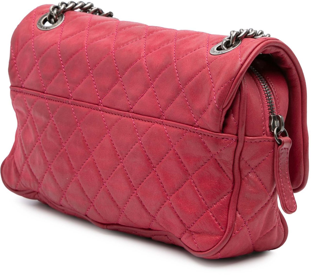 Chanel Small Quilted Iridescent Calfskin Shiva Flap Roze