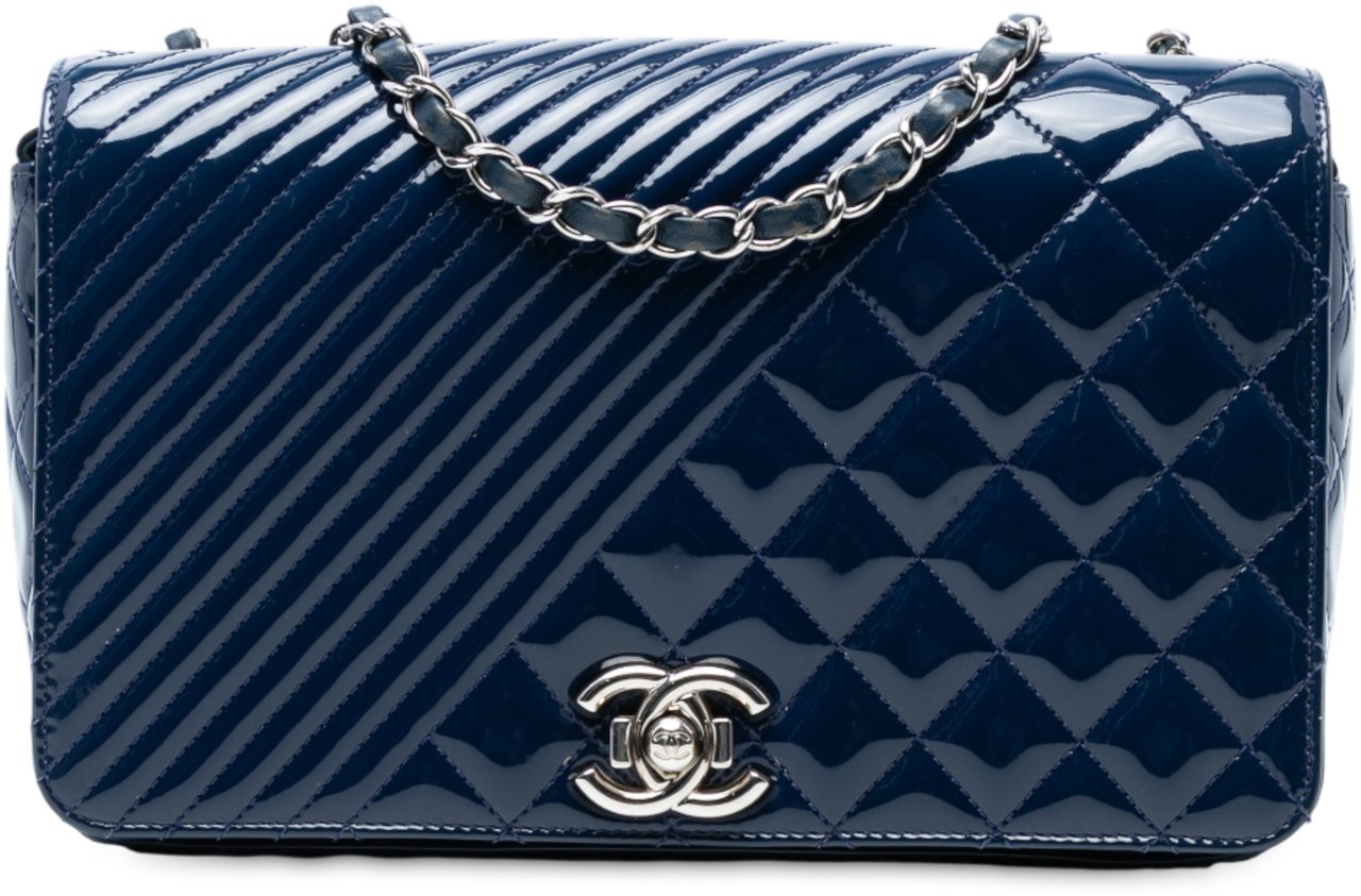 Chanel Medium Patent Coco Boy Flap Blauw