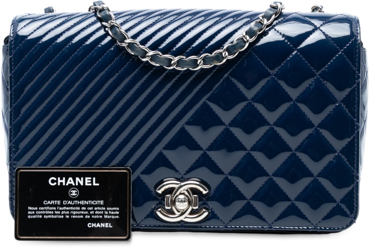 Chanel Medium Patent Coco Boy Flap Blauw