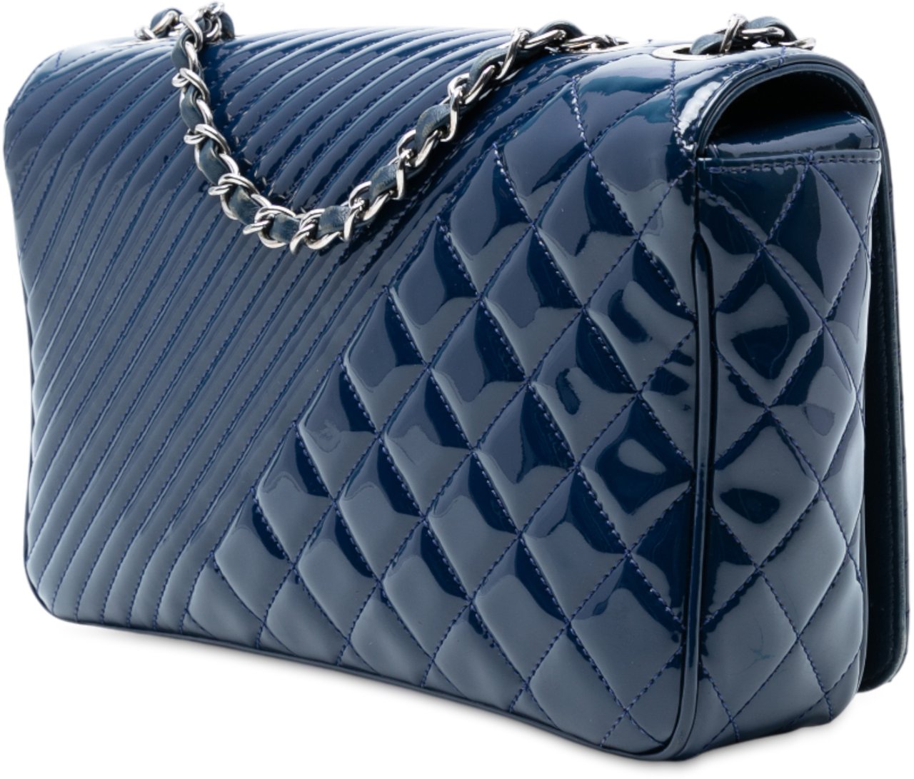 Chanel Medium Patent Coco Boy Flap Blauw