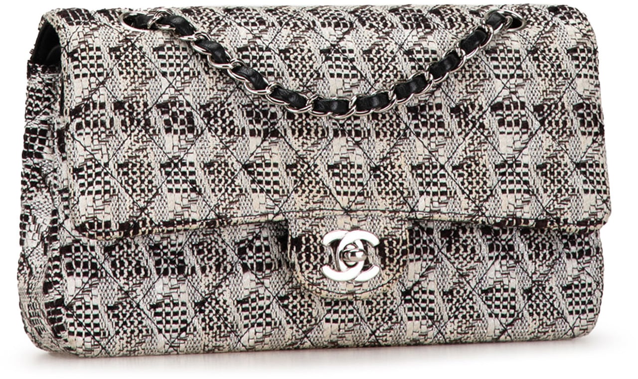 Chanel Medium Classic Tweed Double Flap Wit