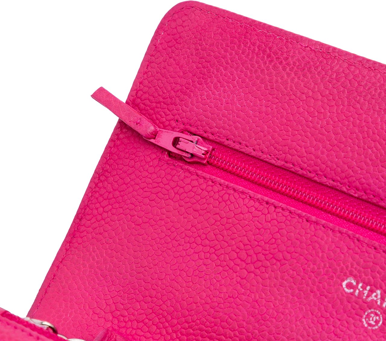 Chanel Classic Caviar Wallet On Chain Roze