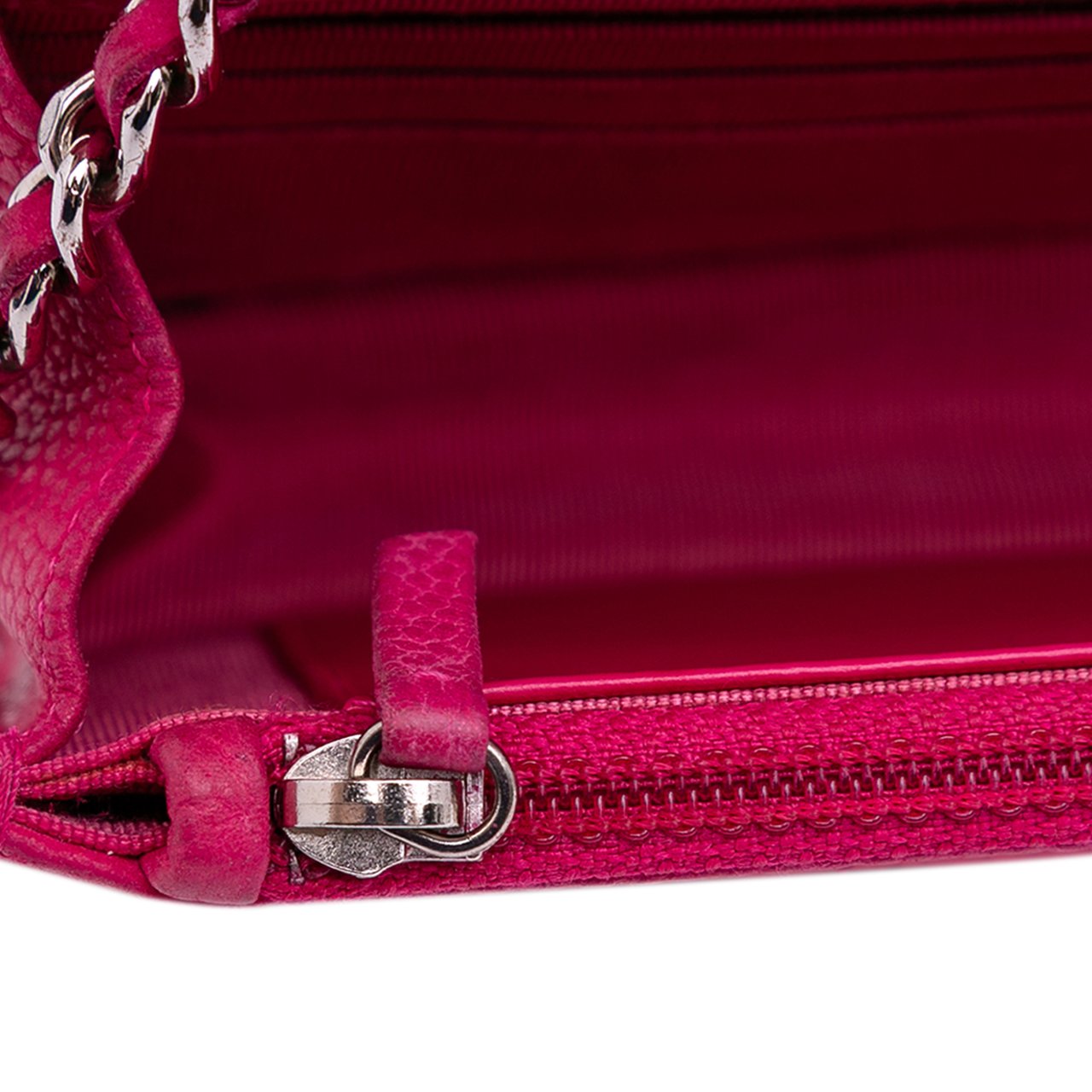 Chanel Classic Caviar Wallet On Chain Roze