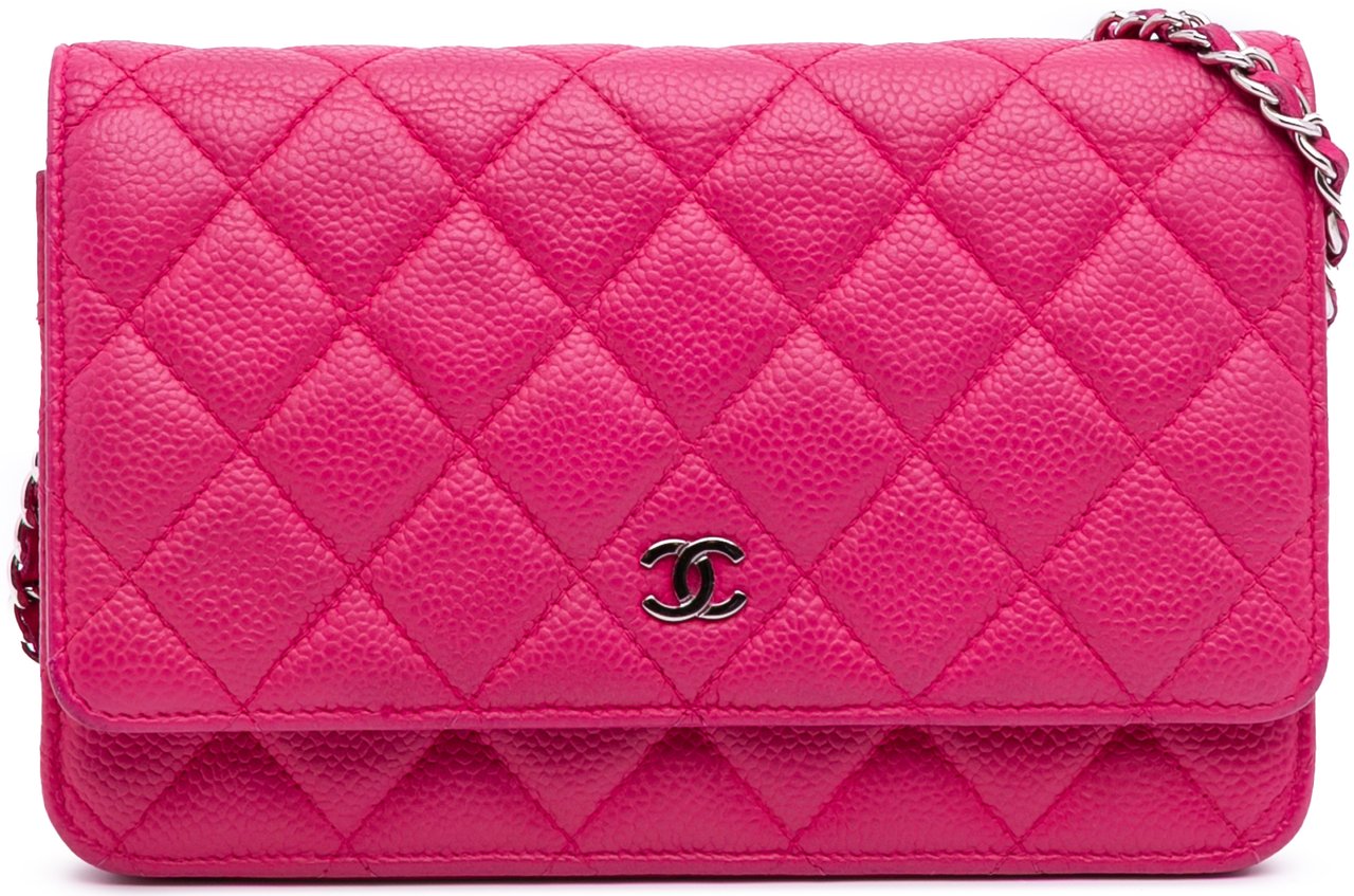 Chanel Classic Caviar Wallet On Chain Roze