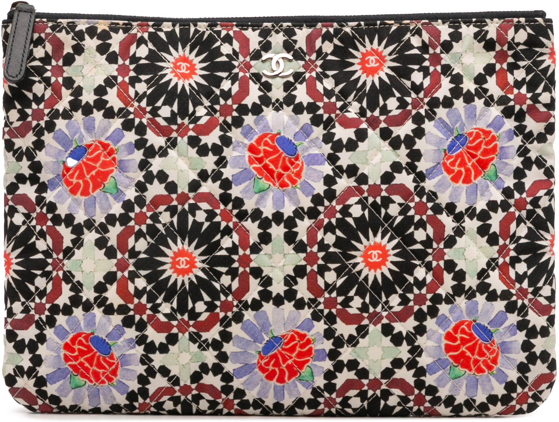 Chanel Paris Dubai Medium Printed Canvas Cosmetic Case Wit