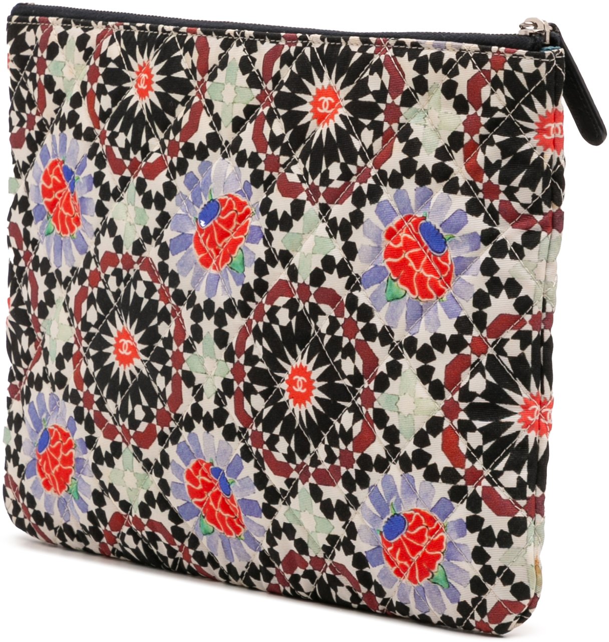 Chanel Paris Dubai Medium Printed Canvas Cosmetic Case Wit