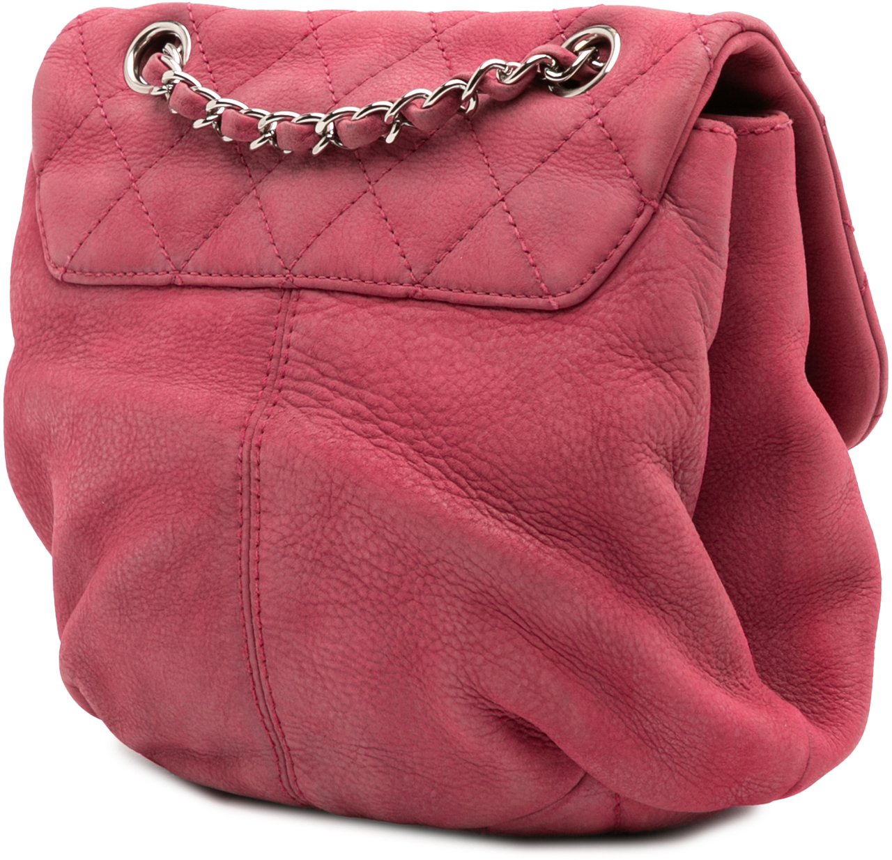 Chanel Mini Quilted Nubuck Trianon Messenger Flap Roze