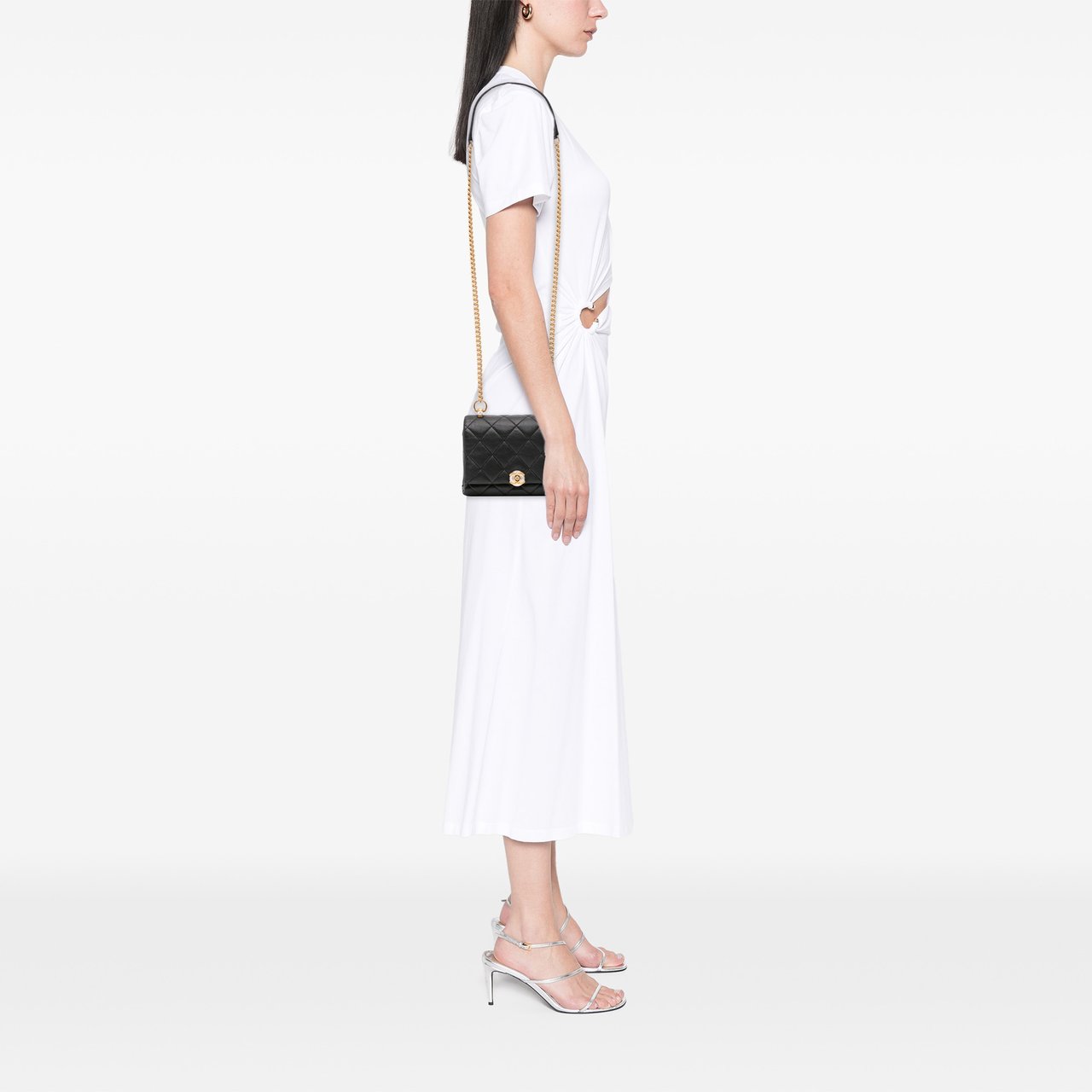 Chanel Mini Quilted Calfskin Pearl CC Accordion Flap Zwart