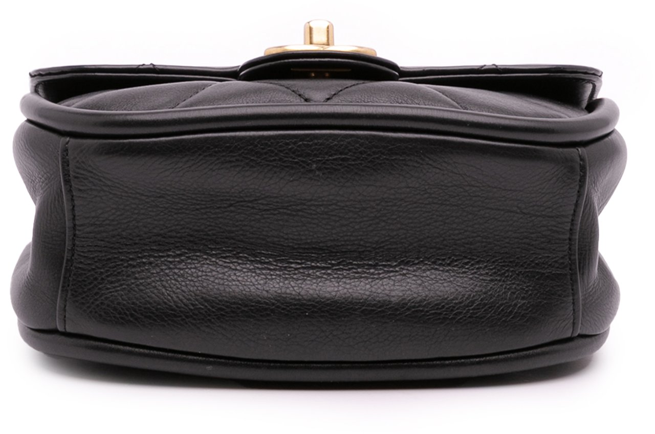 Chanel Mini CC Quilted Calfskin Round Moon Messenger Flap Zwart