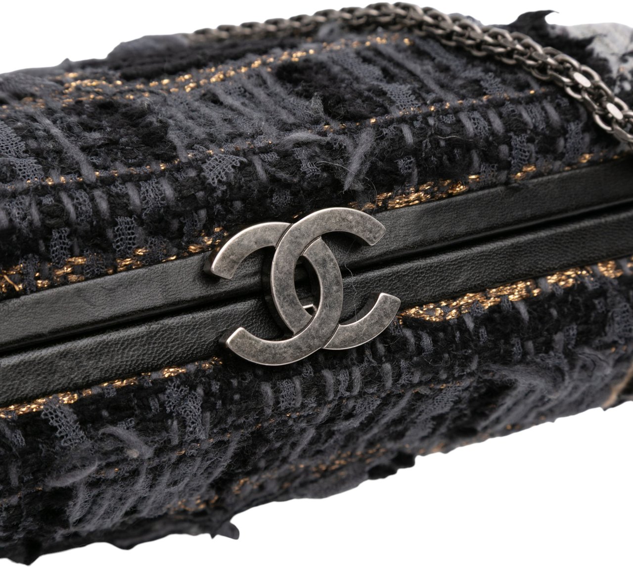 Chanel Multicolor Tweed Quadrato Box Crossbody Bag Zwart