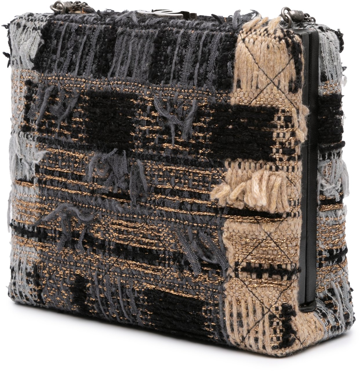 Chanel Multicolor Tweed Quadrato Box Crossbody Bag Zwart