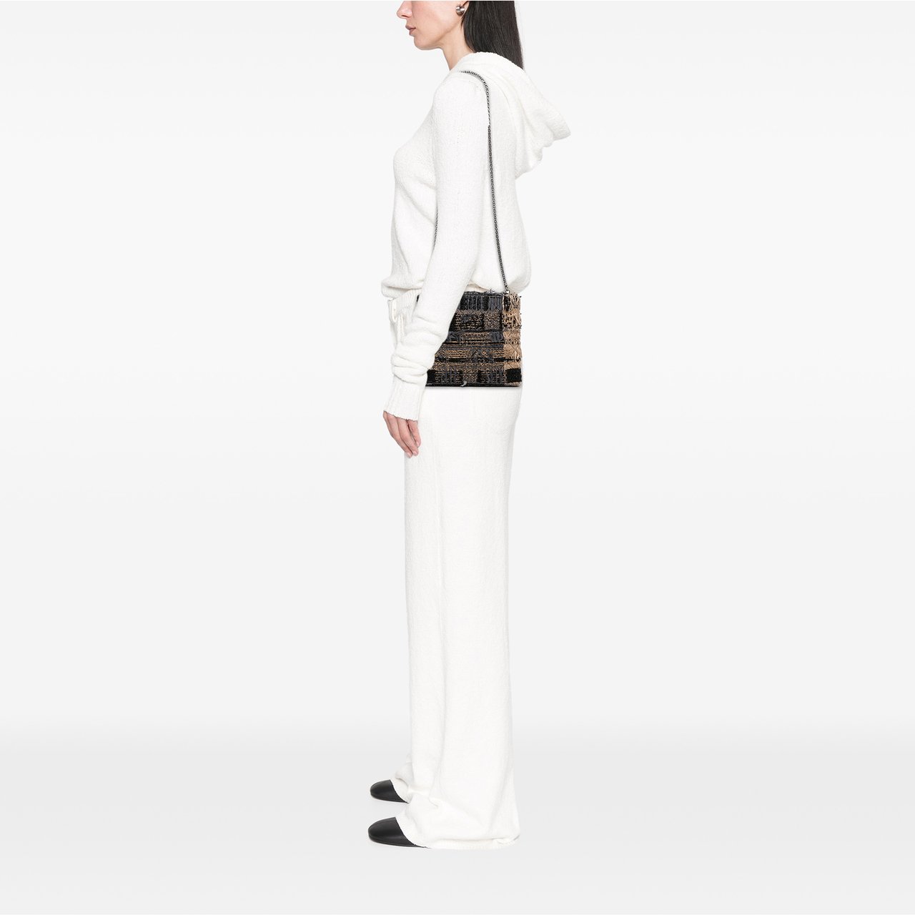 Chanel Multicolor Tweed Quadrato Box Crossbody Bag Zwart