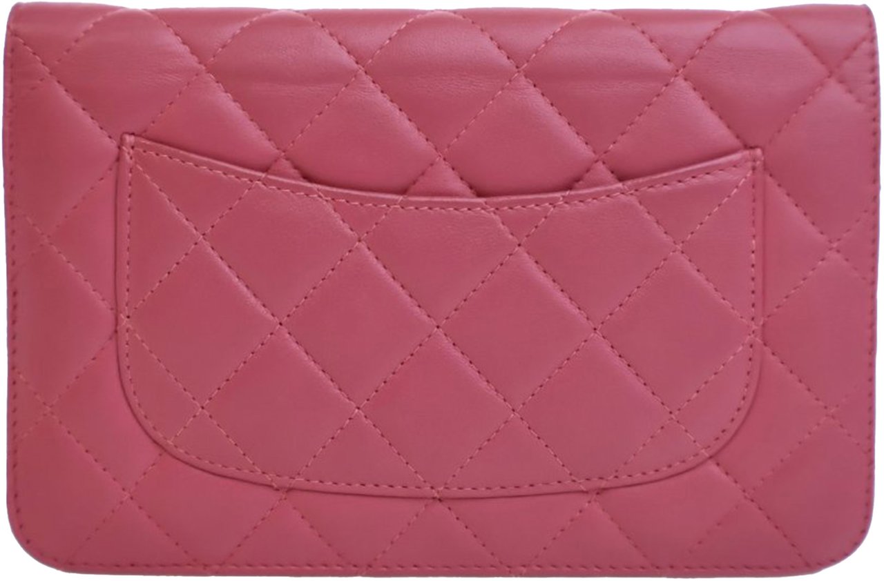 Chanel Classic Lambskin Wallet on Chain Roze