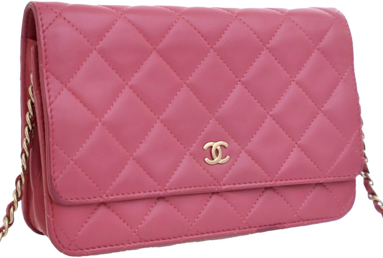 Chanel Classic Lambskin Wallet on Chain Roze