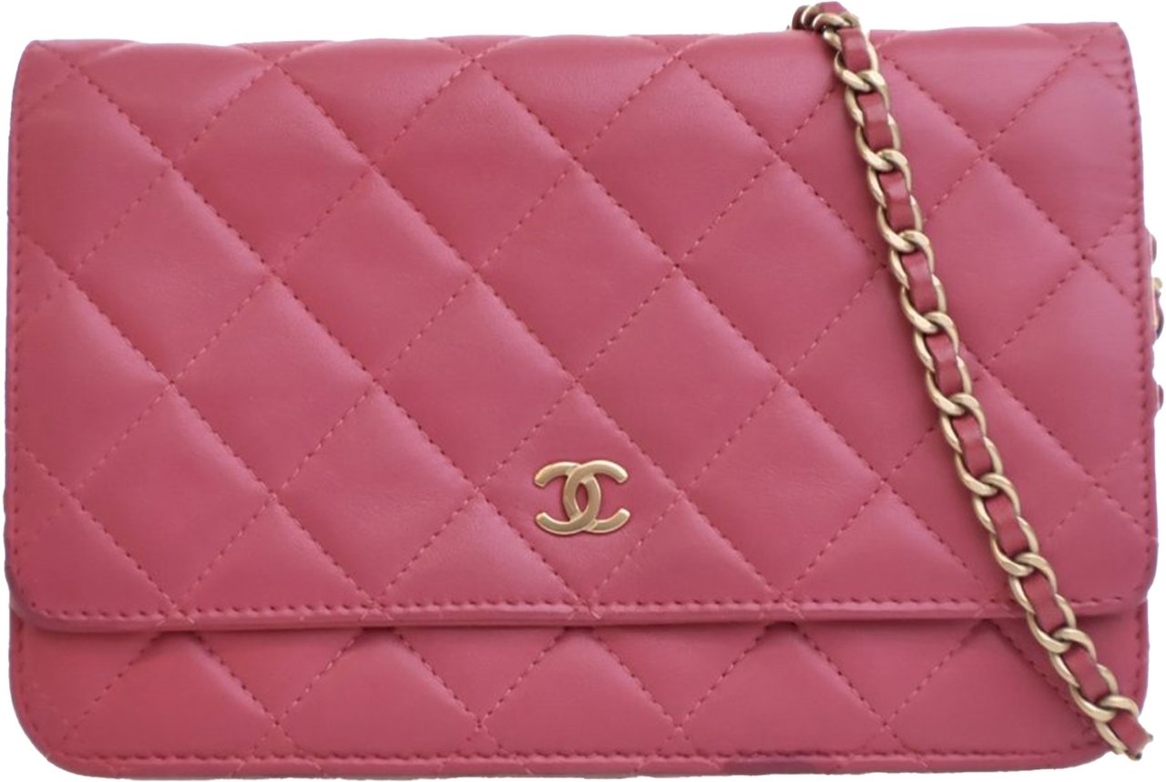 Chanel Classic Lambskin Wallet on Chain Roze