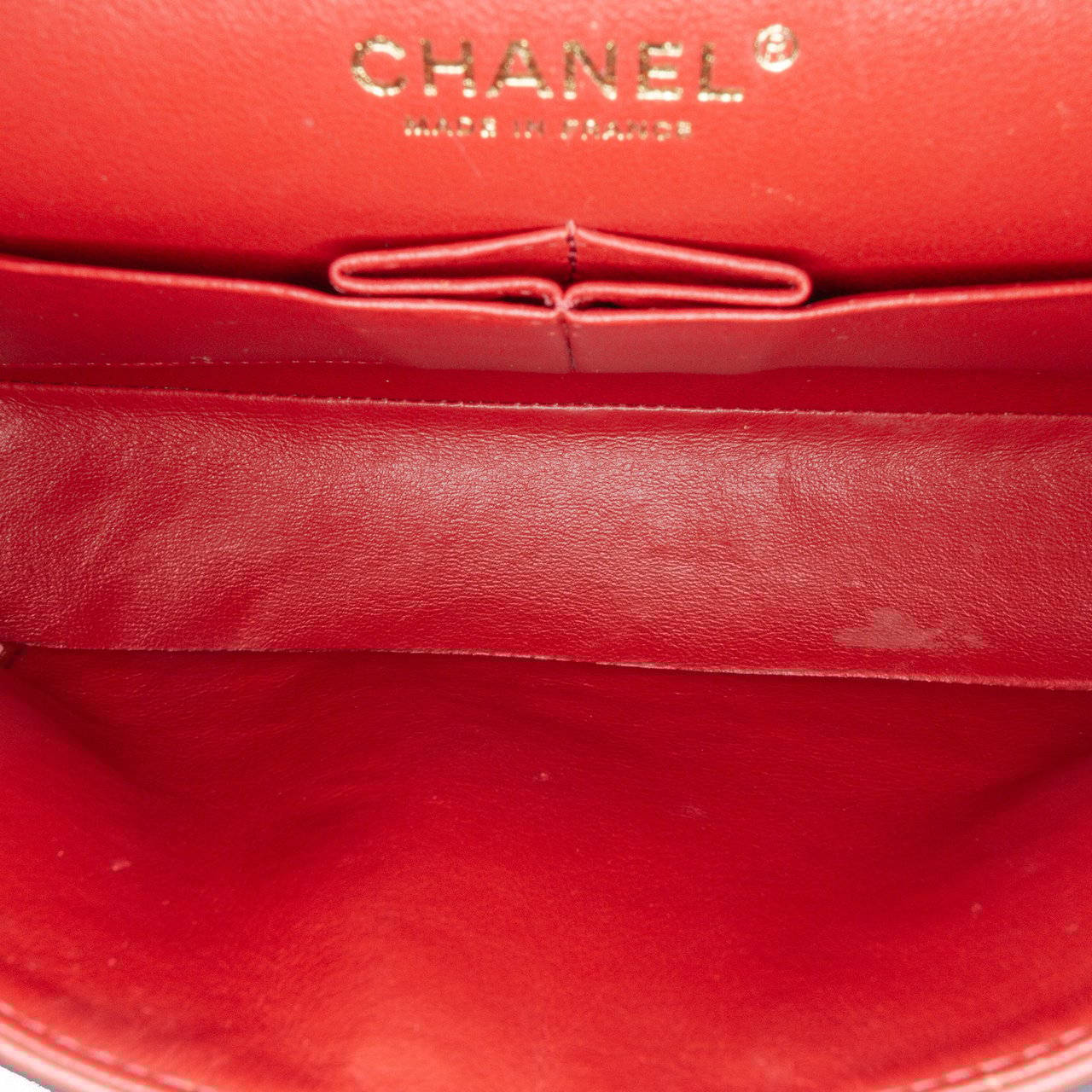 Chanel Medium Classic Chevron Lambskin Double Flap Oranje