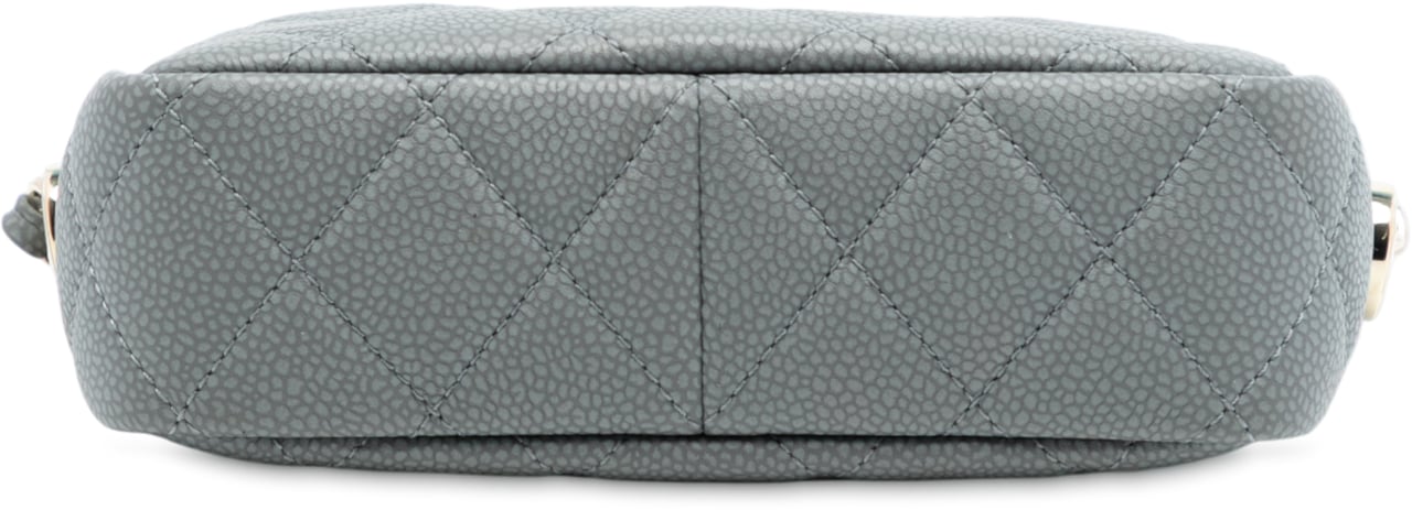 Chanel Mini Quilted Caviar Coco Tassel Camera Case Grijs