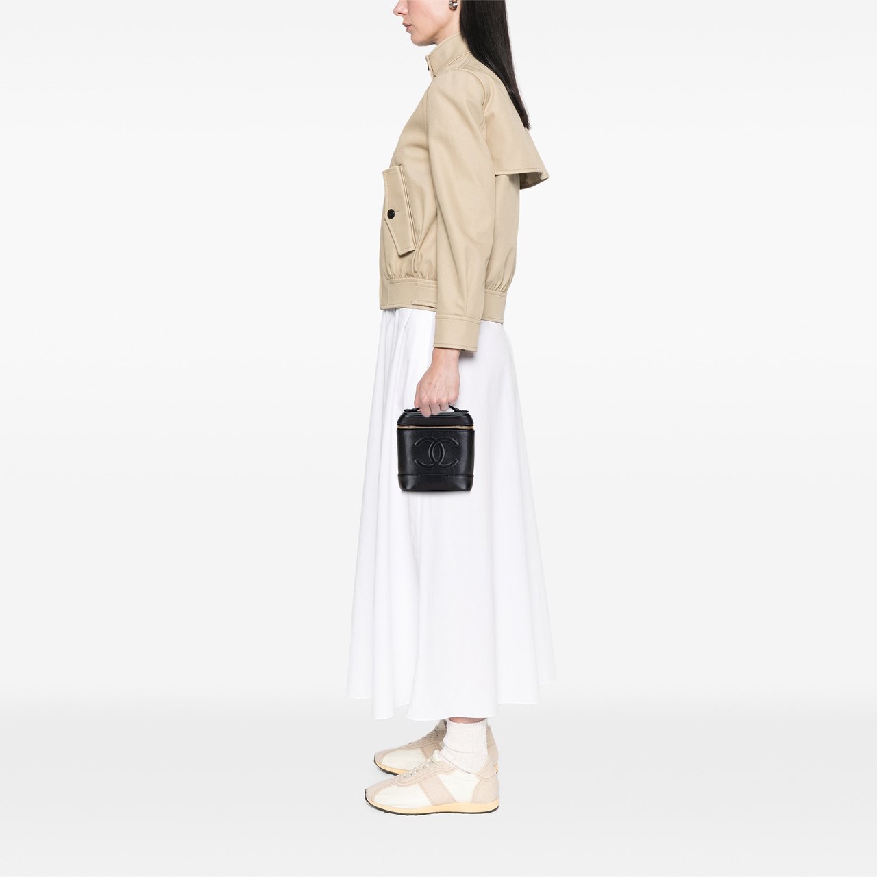 Chanel CC Caviar Vanity Bag Zwart